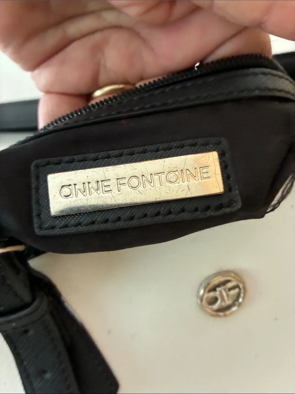 Anne Fontaine Classic Two-Tone Black & White Satchel Handbag